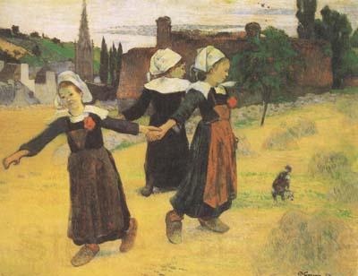 Paul Gauguin Dansje van drie Bretonse meires (mk07)